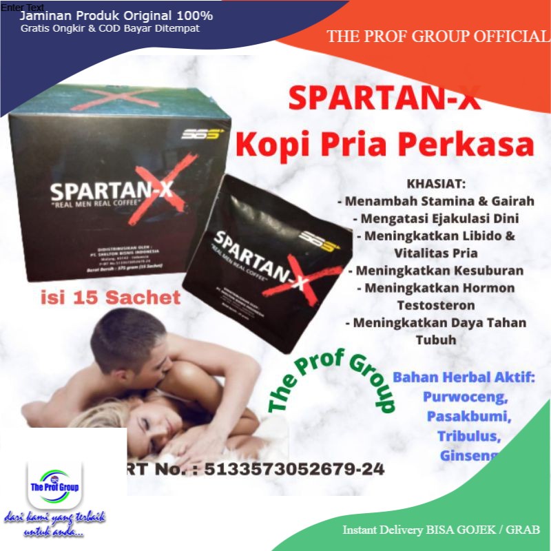 Original 1 Sachet Kopi Stamina Pria - Kopi Spartan-X - Kopi Herbal 1 Sachet Exp Baru