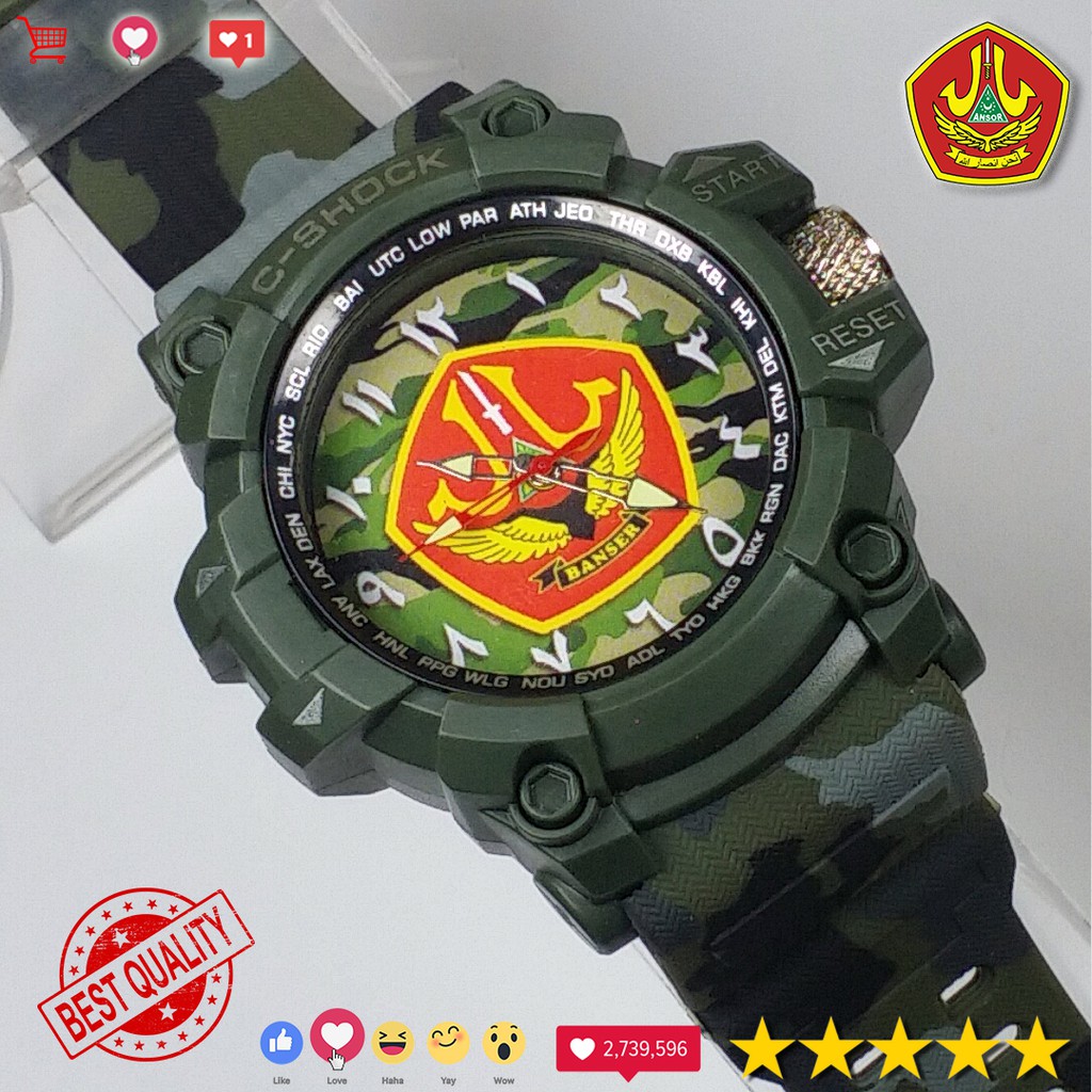 (KEREN &amp; MANTUL) JAM TANGAN BANSER LORENG HIJAU