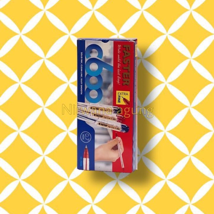 

Faster Ballpoint /Pulpen C600 , 0.7mm isi 12 pcs - black, blue & red