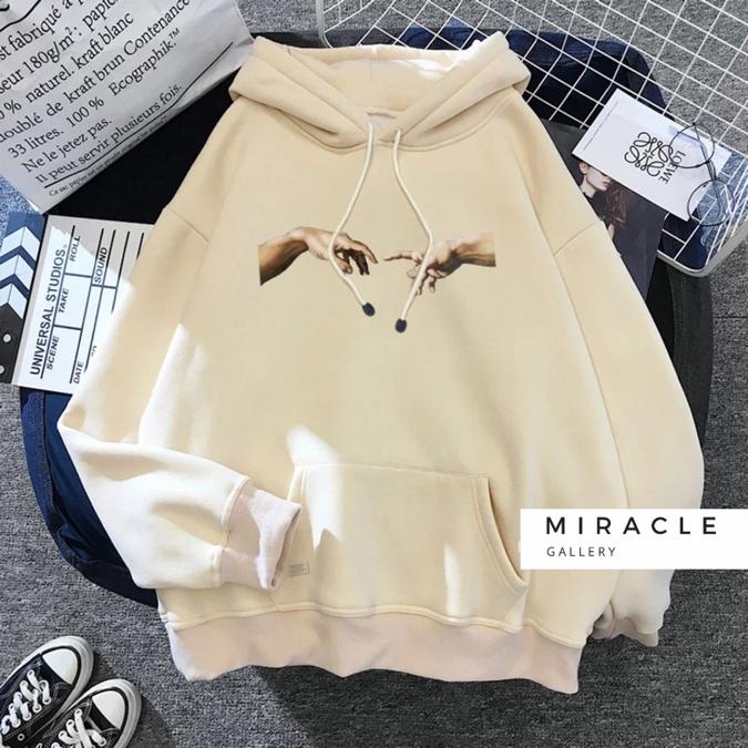 Sweater Hoodie Couple / Jaket Pasangan HAND COUPLE Unisex Bahan Fleece Premium