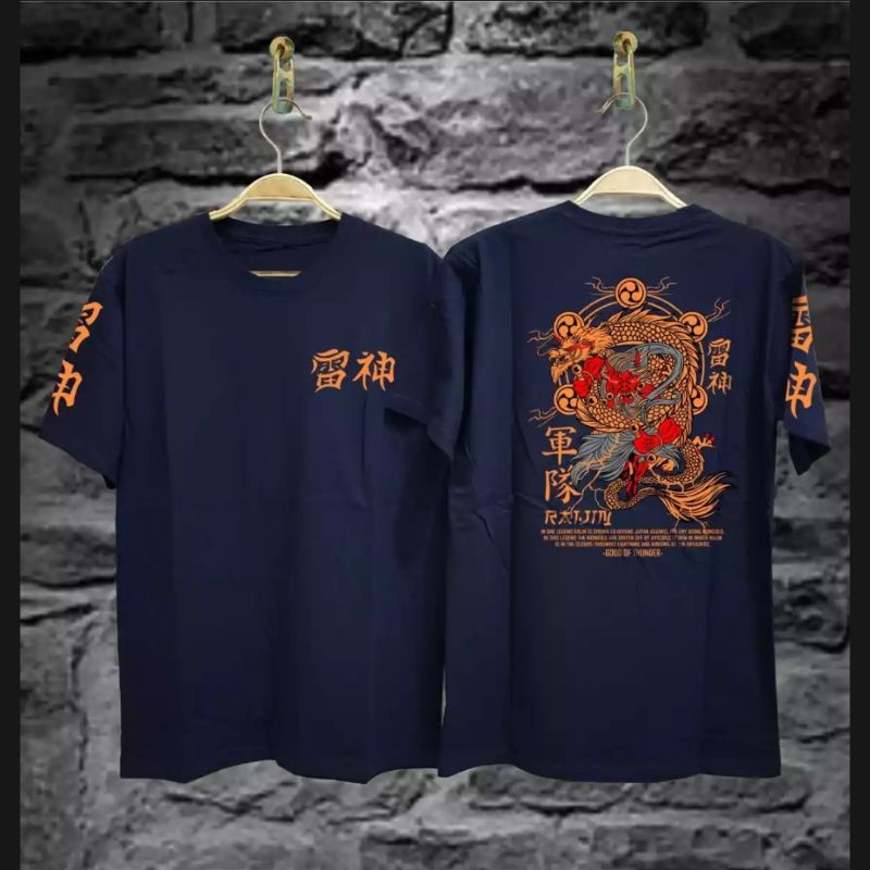 bayar di tempat kaos t-shirt pria motif gold dragon kaos distro pria terlaris dan termurah 2022