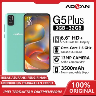 Advan G5 Plus 6.6 HD2.5D Glass 3GB 32GB Octacore 1.6GHz Android 11 Garansi Resmi-free silicone case