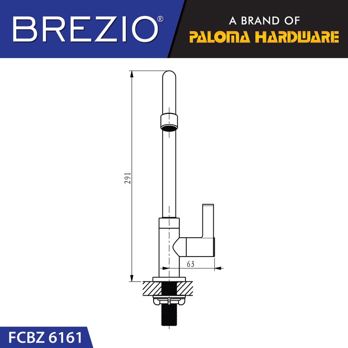 BREZIO FCBZ 6161 Keran Sink Angsa Cuci Piring Dapur Wastafel Kran Air