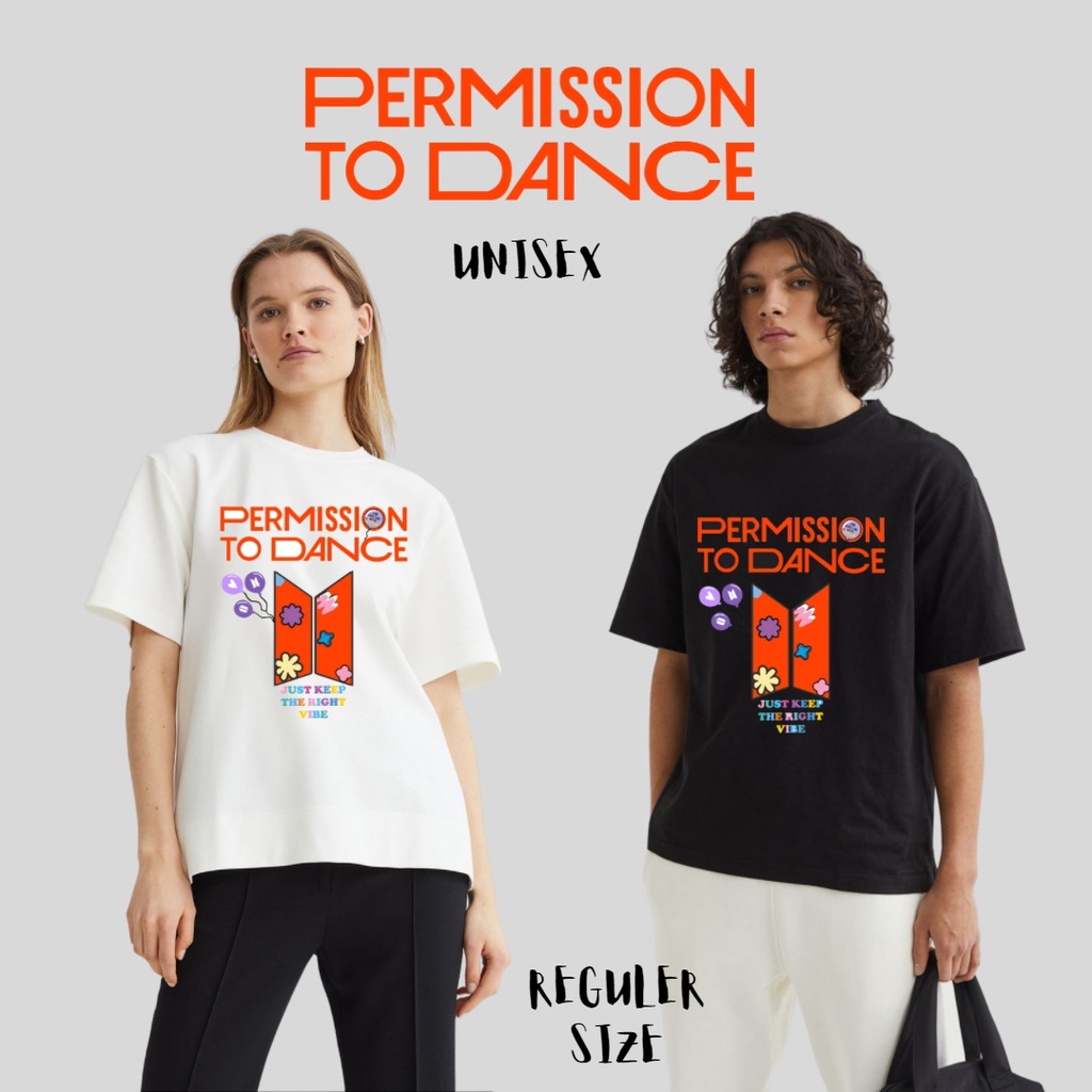 JILEON KPOP KAOS TSHIRT BTS PERMISSION TO DANCE UNISEX
