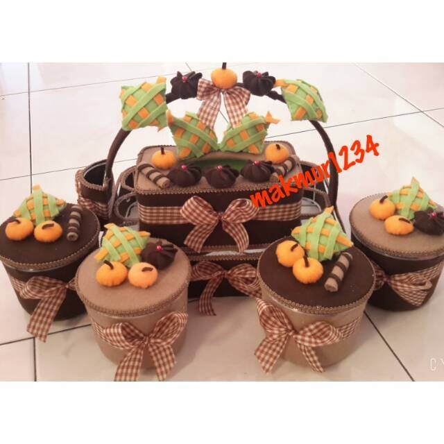 Toples lebaran . Toples hias flanel , toples set lebaran