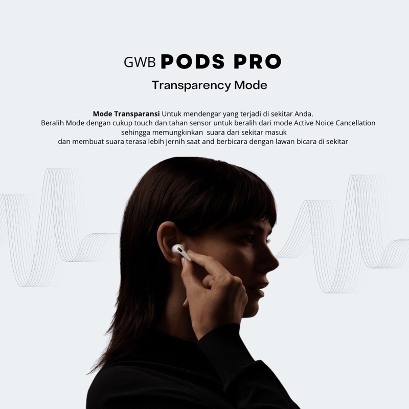 BERGARANSI✅ Pods PRO NEW i 2022  Active Noise Cancellation &amp; Transparency Mode