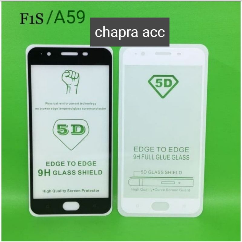 tempered glass full lapis hitam type hp Oppo F1S/A59