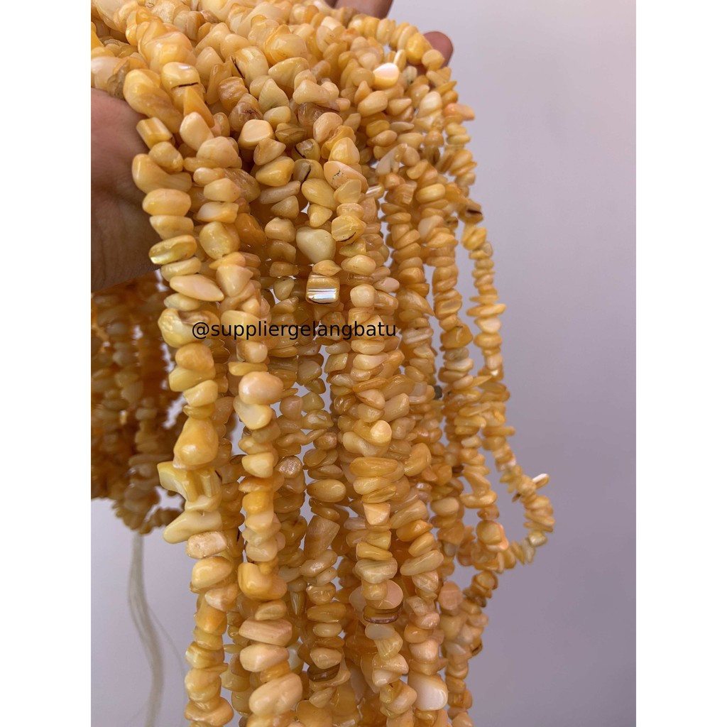 kerikil Batu jagung kuning yellow corn 1cm bahan gelang kalung akik