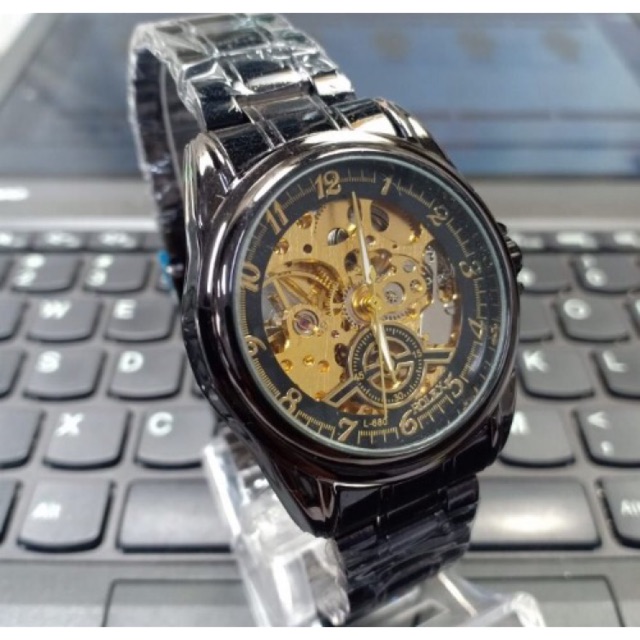 Jam tangan ROLEX SAKELTON AUTOMATIC rantai hitam