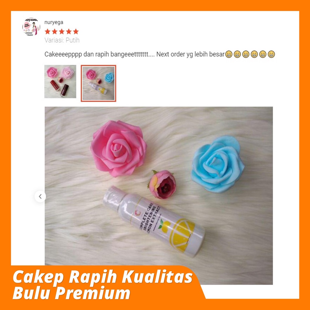 Karpet Bulu Putih Alas Foto Produk Murah Persegi &amp; Bulat Bahan Bulu Korea Tebal 6CM Lembut Tidak Rontok