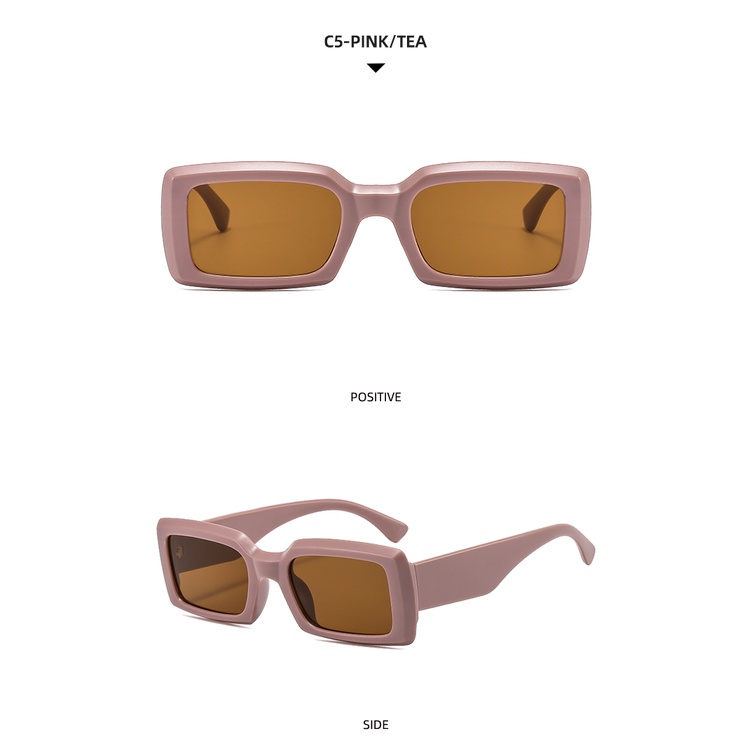 2021 fashion square personality street shooting men and women retro sunglasses metal hinge