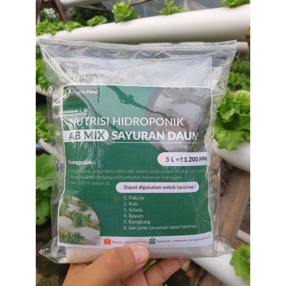 Nutrisi AB - MIX Hidroponik Sayur Agrivania Farm AB-MIX Premium Pekatan 5 Liter