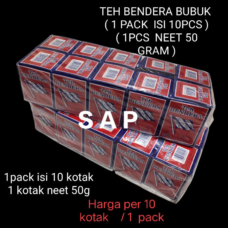 

Teh cap Bendera teh bendera bubuk, isi 10pcs