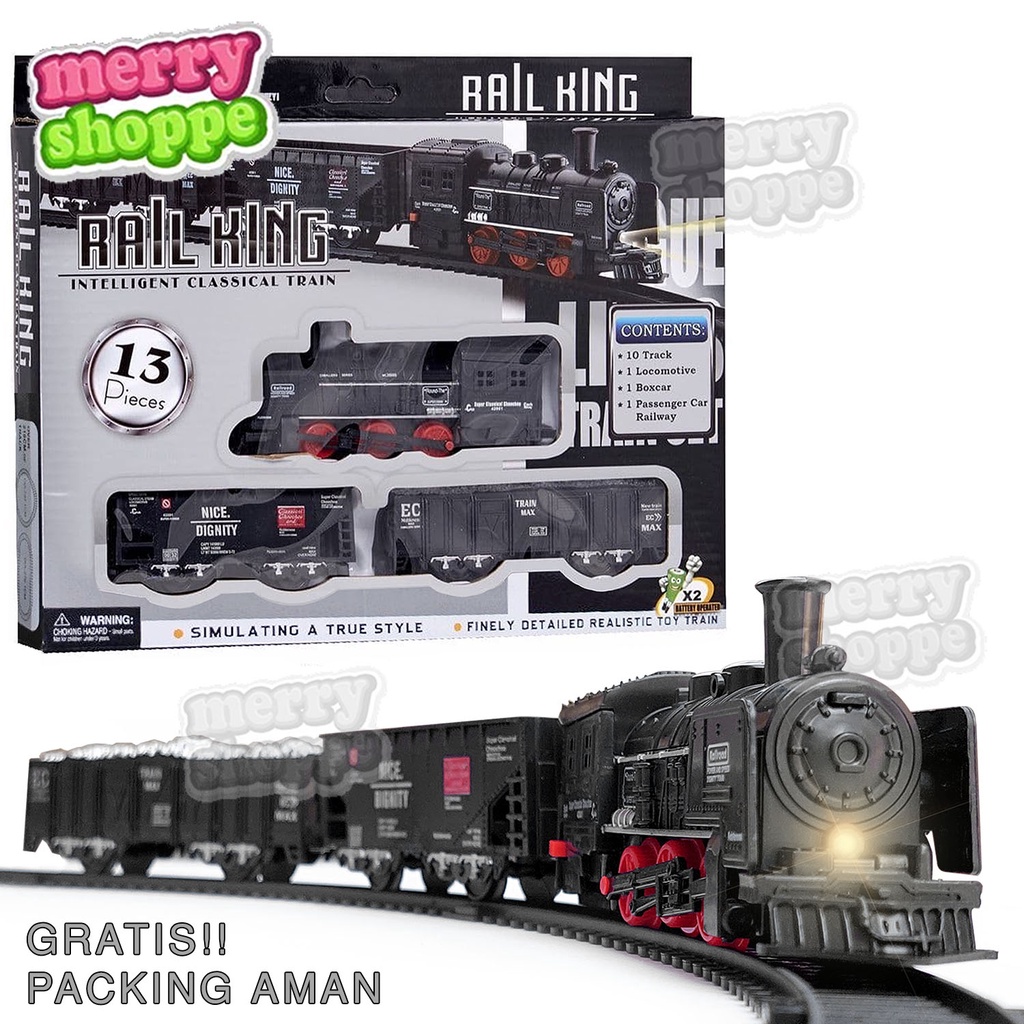 Mainan Kereta dan Rel Rail King dengan Lampu