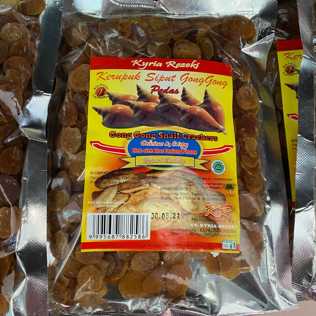 

Kerupuk siput gong-gong pedas mentah 250g