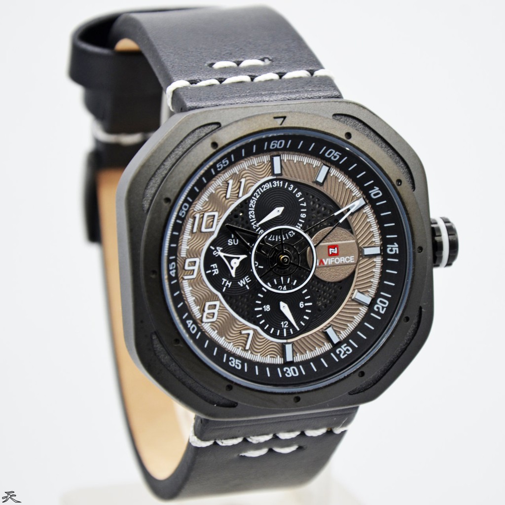 Jam Tangan Pria Original Naviforce 9141MB Leather