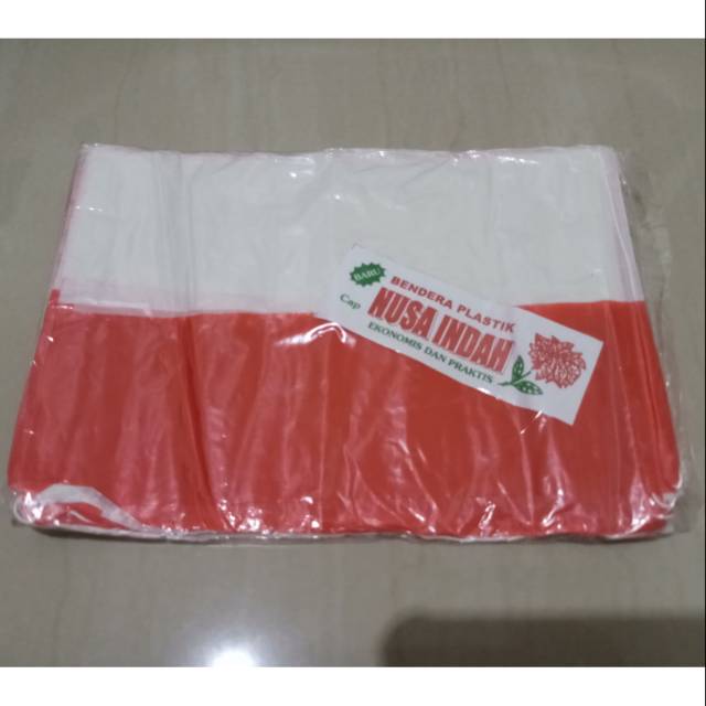 Bendera Plastik Merah Putih + Tali