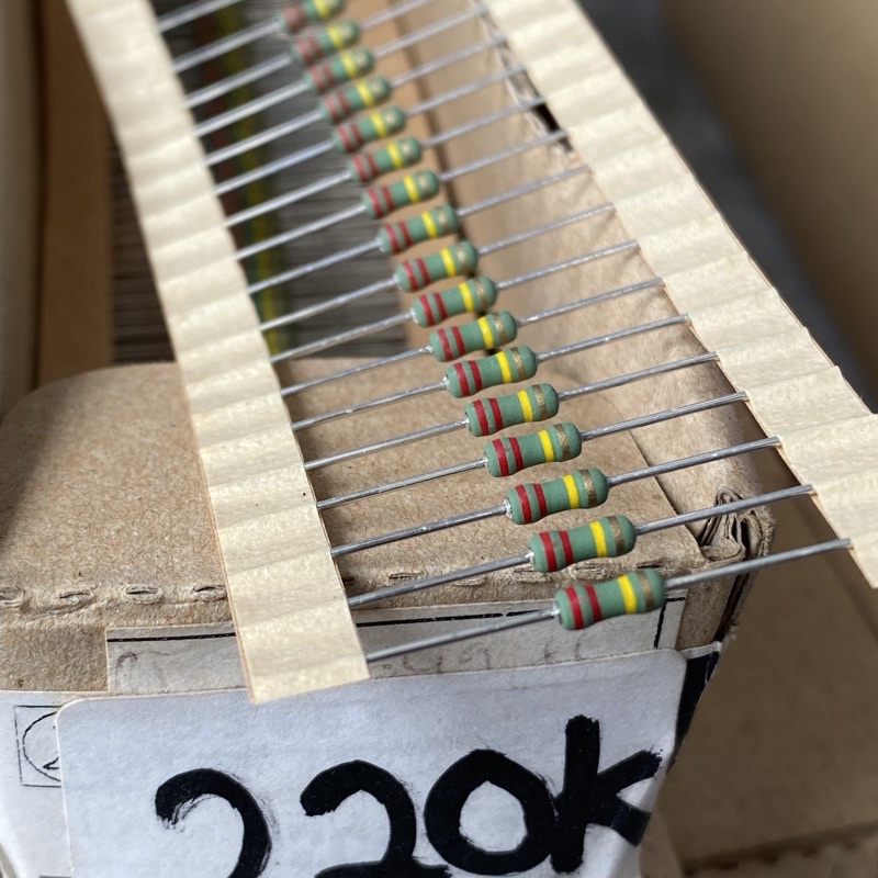 resistor 220K 1/2watt hijau original japan bodi kecil