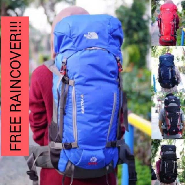 Tas carrier the north face 45l+5l /tas gunung the north face tnf elekt