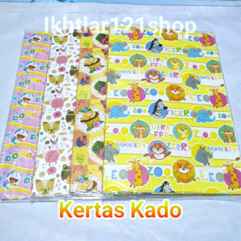 

Kertas Kado Kiky/SIDU Motif Unik Keren Per Lembar Motif Random