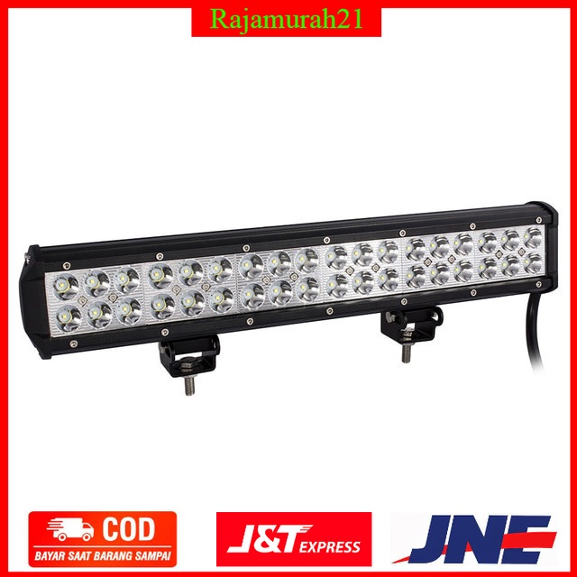 AUXMOTEC Lampu LED Spot Lightbar Mobil Truck ATV SUV 4WD 17.2 Inch 108W - A8 - Black - 7RRS0XBK