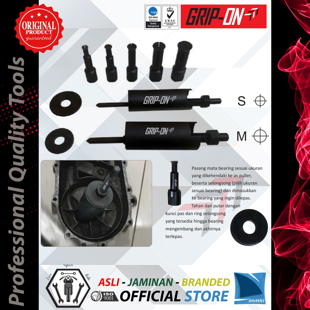 Alat Mengeluarkan Bearing Jepit Lubang Dalam Lahar Isi 5 pcs - Bearing Puller Disassembler GRIP-ON