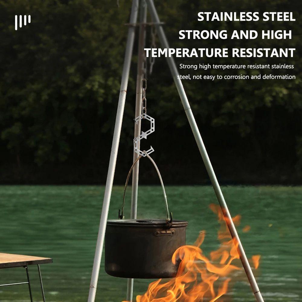 Lanfy Gantungan Hook Portable Hiking Camping Lamp Hooks Rak Penyimpanan Stainless Steel Outdoor Camping Lamp Holder