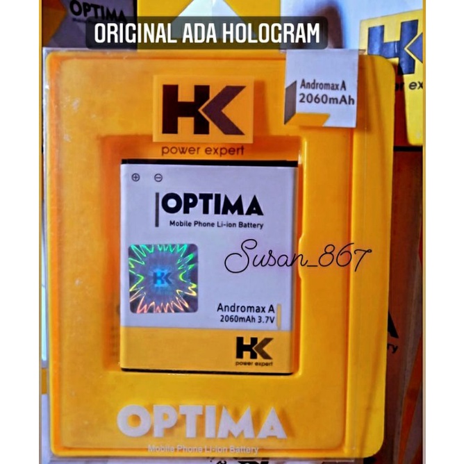 BATERAI BATTERY BATRE ANDROMAX A DOUBLE POWER HK OPTIMA HOLOGRAM