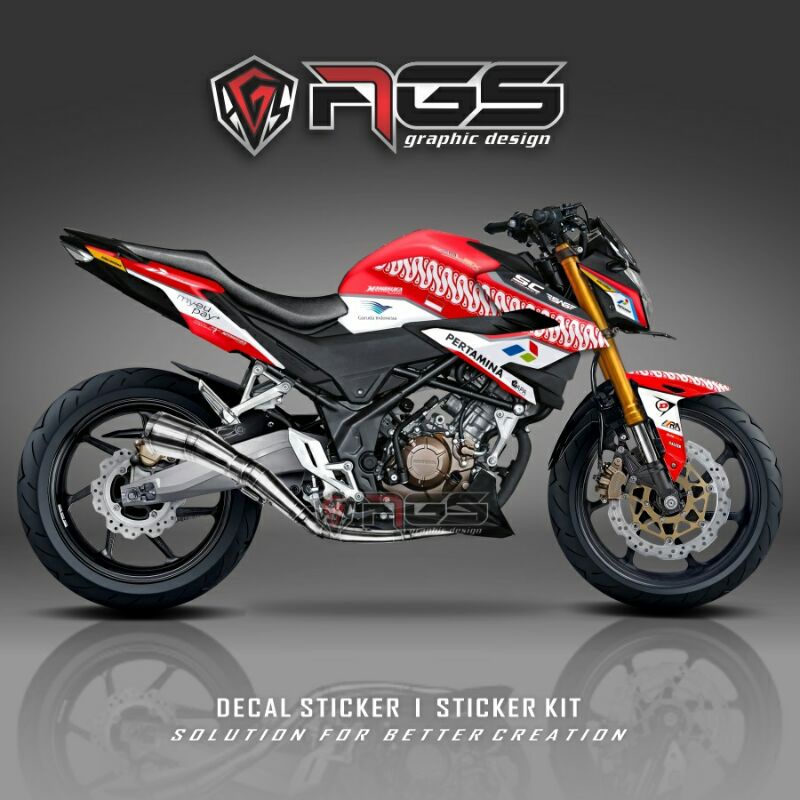 DECAL HONDA CB150R RED MANDALIKA FULL BODY - STIKER CB150R - STIKER KEREN