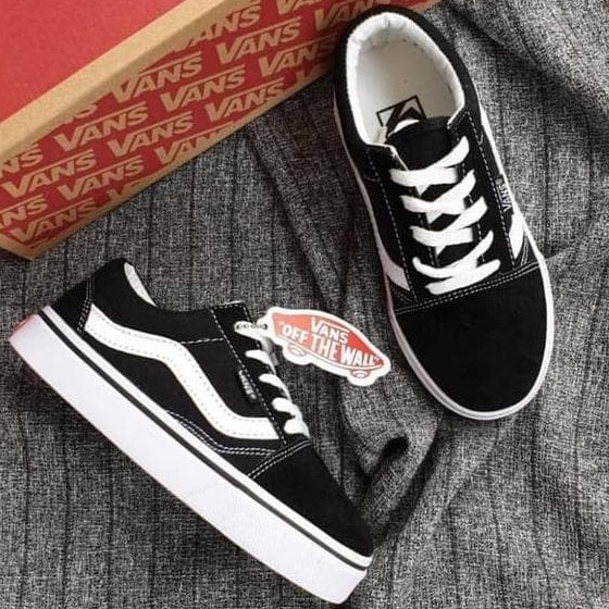 Sepatu Sneakers Sekolah Anak Laki Laki Perempuan Vans Old Skool Classic Umur 1 2 3 4 5 6 Tahun