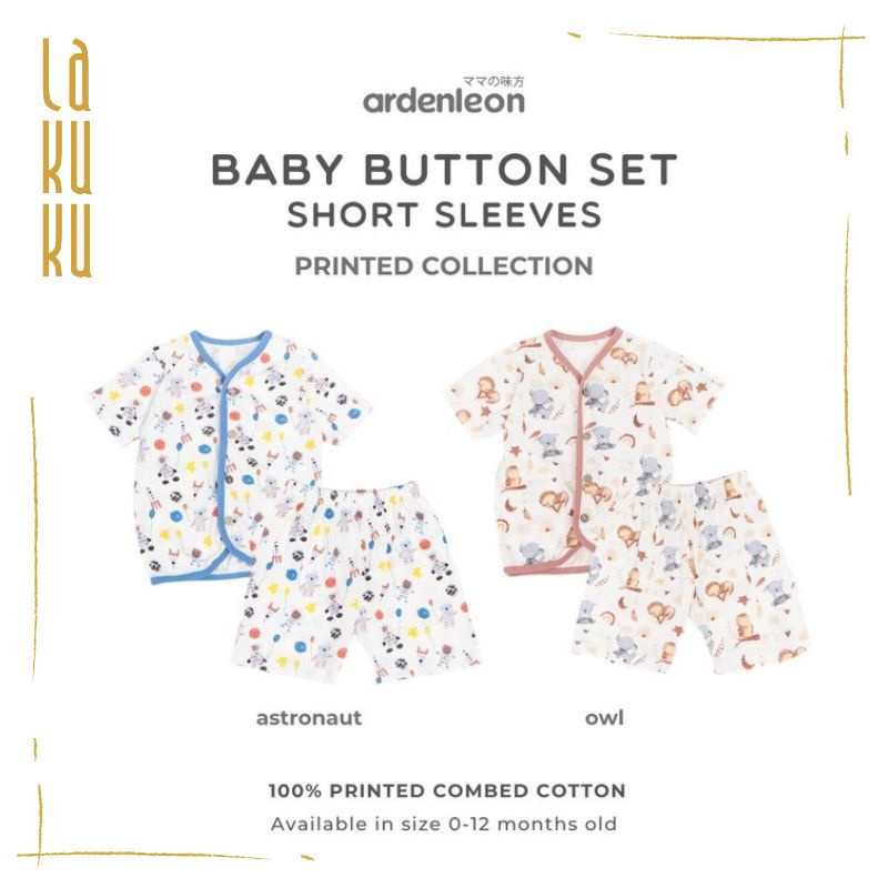 Lakuku - Ardenleon Baby Button set Short Sleeves Printed Collection Setelan Casual Pendek