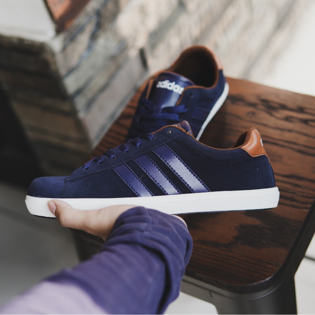 sepatu pria casual sneakers adidas neo derby navy grande original