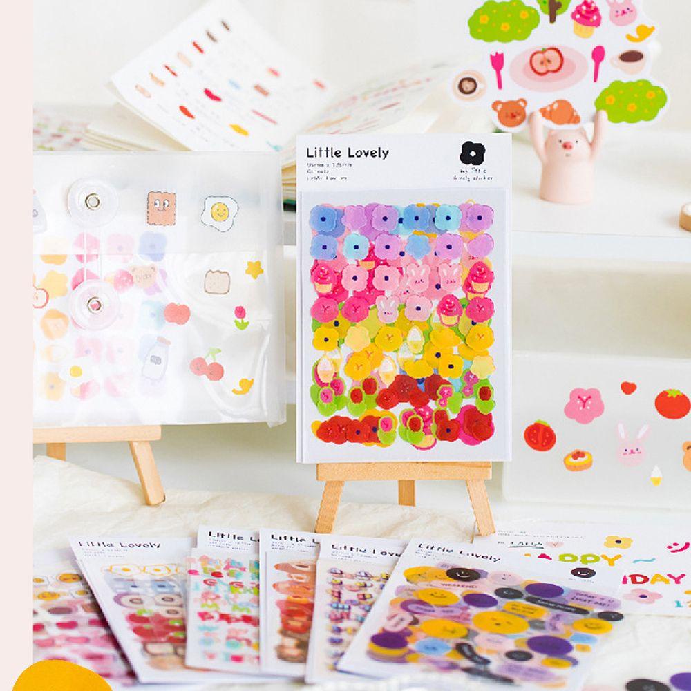 LANFY Creativity Basic Stickers Phone Decoration Material Sticker Flat Stickers Cute Stationery Sticker School Supplies Journal Diary Handbook Decorative Stickers