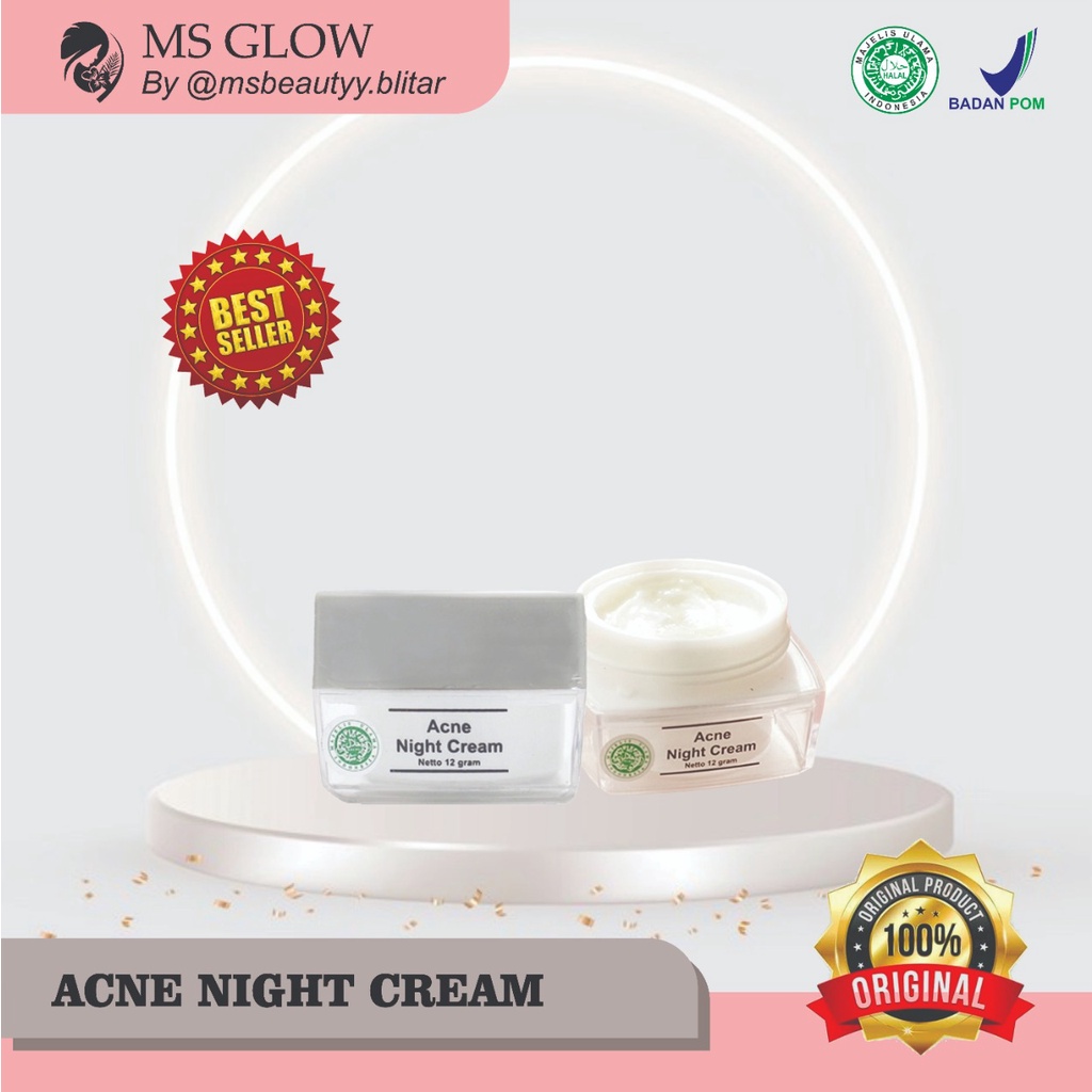 MS GLOW Cream malam Acne
