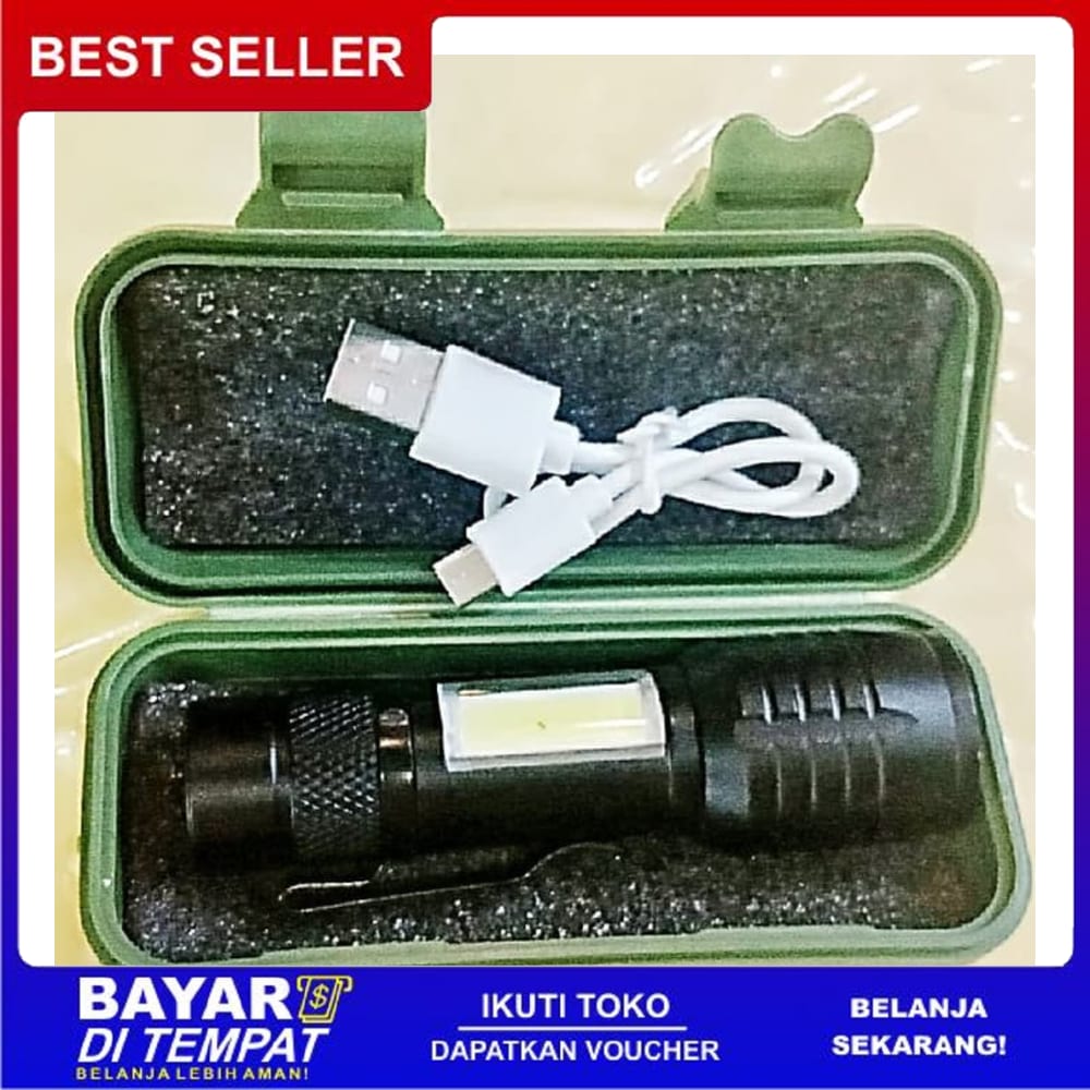 Senter Swat Mini COB Zoom Rechargeable Super Terang FF