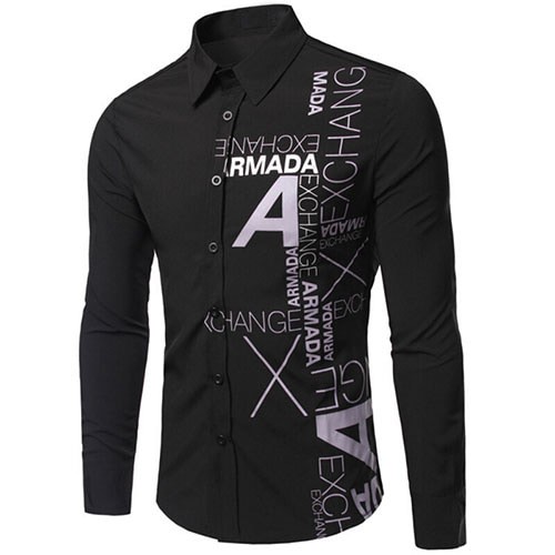 [Armada X Black AK] kemeja pria katuns stretch hitam