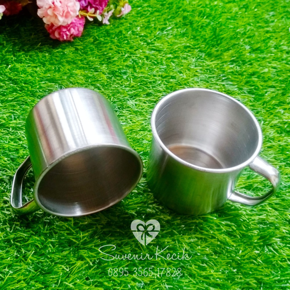 Gelas Stainless Polos 8 cm Setengah Lusin