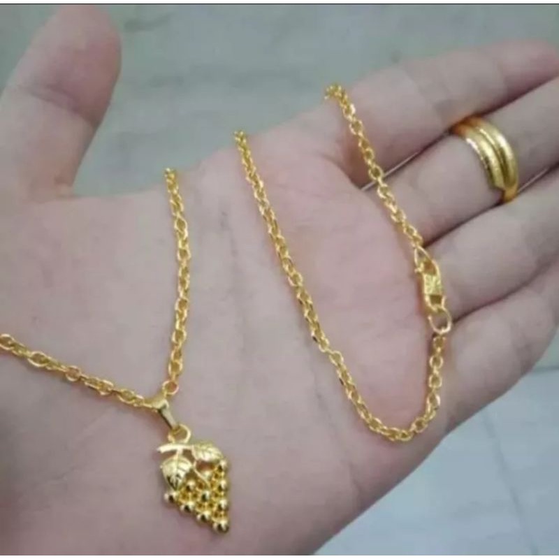 terbaru kalung nuri liontin anggur bonus cincin belah rotan sangat cantik