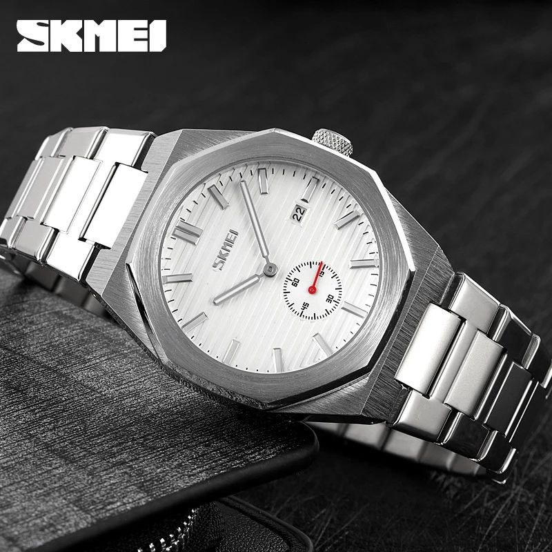 SKMEI 9262 Jam Tangan Pria Analog Chronograph Tali Stainless Steel WATCHKITE WKOS