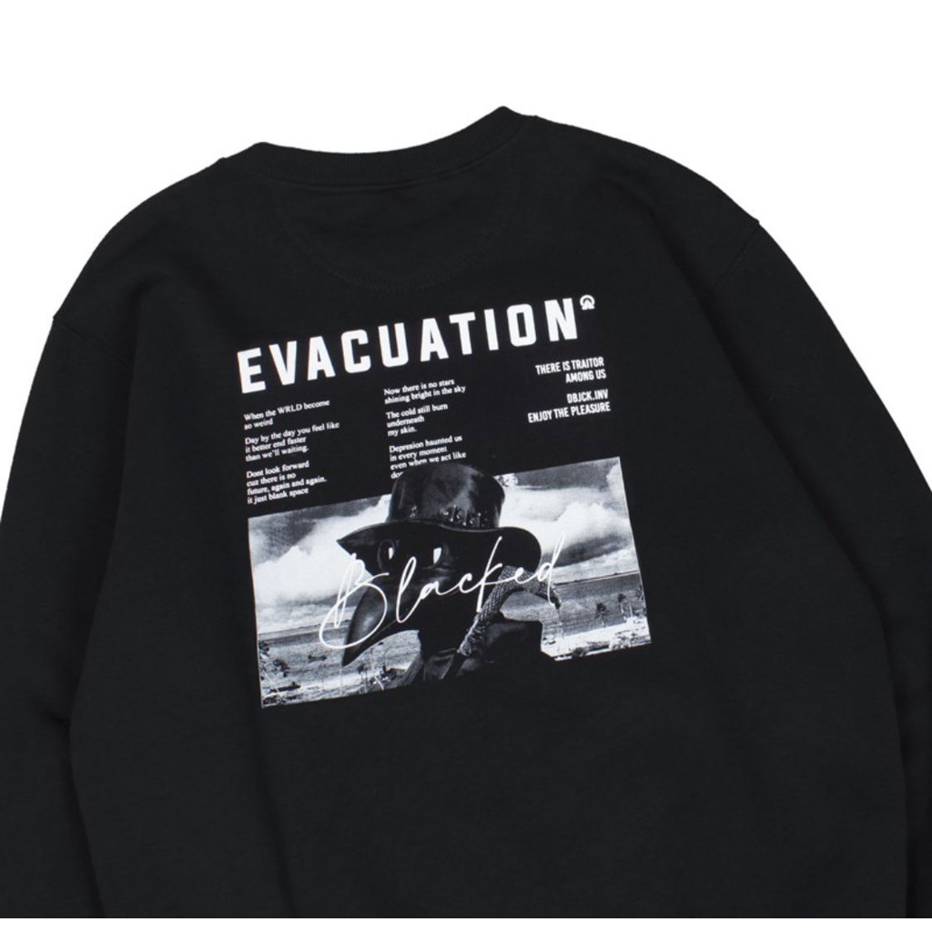 Crewneck Sweater Dobujack Evacuation Black // Sweatshirt Logo Dobujack Premium Quality