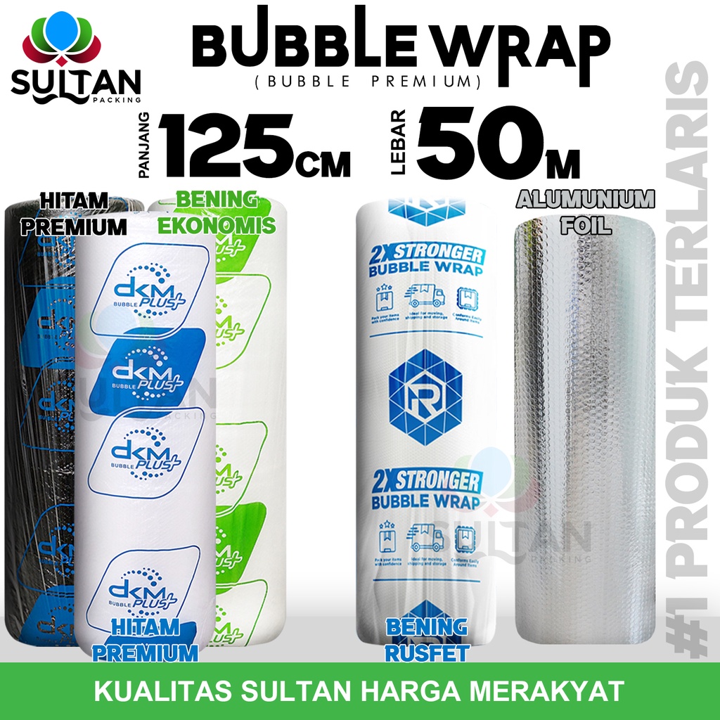 

Plastic Bubble Wrap 125cm x 50meter DKM Plus Termurah premium