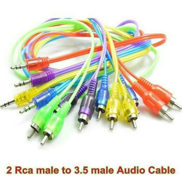 Kabel Jack audio aux 2 in 1 male to RCA audio speaker