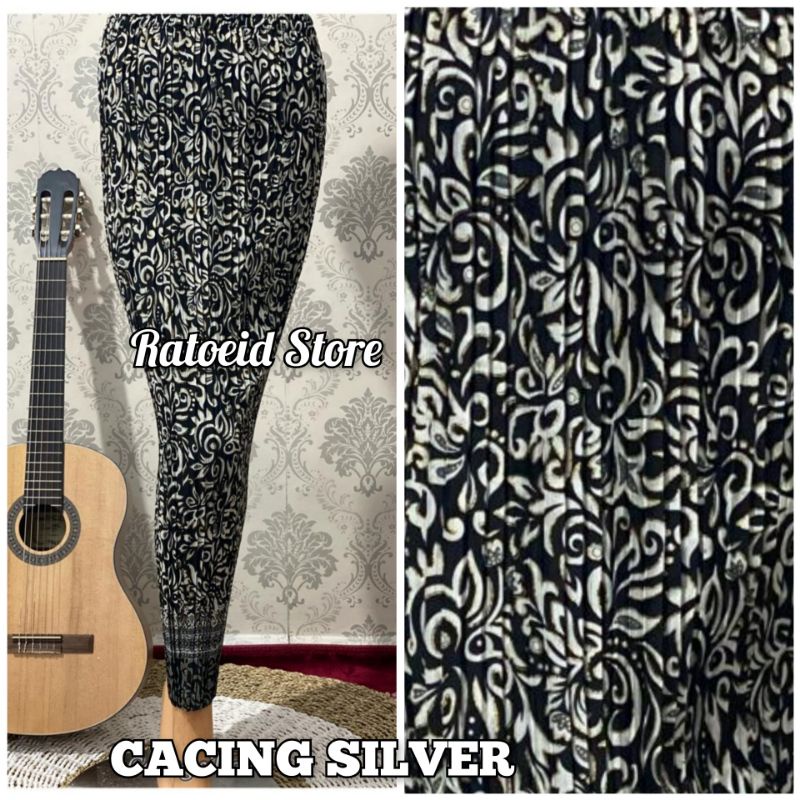 [200 Motif - Part 01] Rok Plisket Batik Panjang / Rok Batik / Rok Kebaya / Rok Wisuda / Bawahan Kebaya / Bawahan Batik / Rok Kondangan / Rok Pengantin / Rok Akad / Rok Lamaran / Rok Span / Rok Prisket Batik Jumbo Batik Production Original By Ratoeid Store-NO.20 Cacing silver
