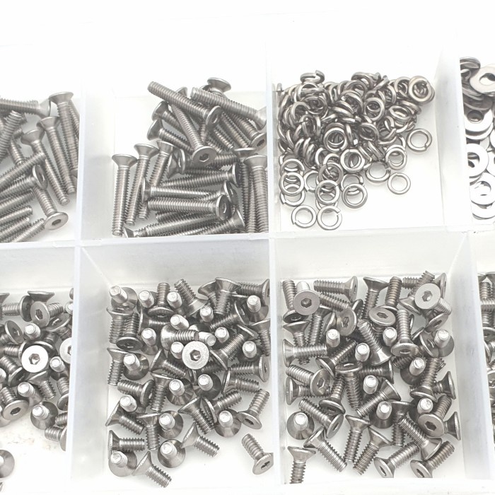 600pcs M2 flat head countersunk baut hex screw mur washer nut