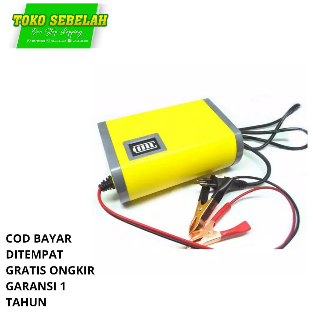 CHARGER AKI-CAS AKI 12 VOLT-CHARGER SEPEDA MOTOR-CHARGER AKI 6A-CHARGER MOBIL