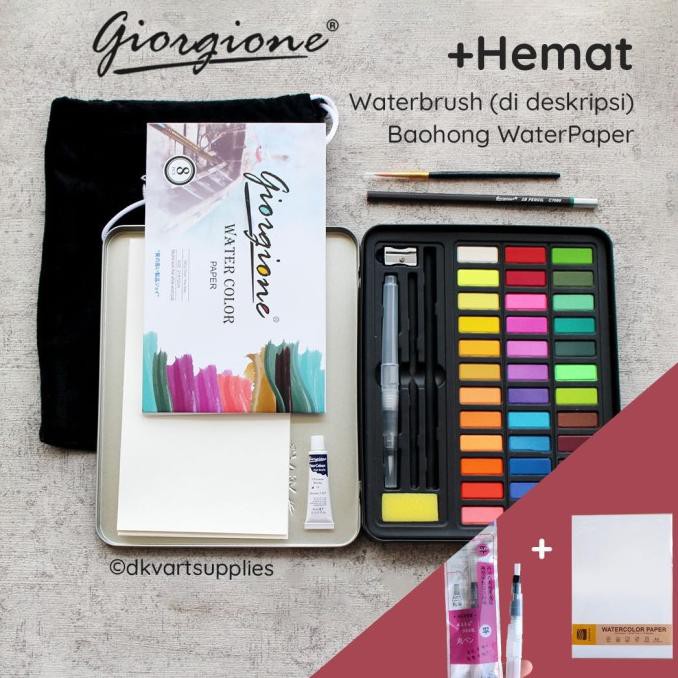 

PERALATAN MELUKIS GIORGIONE 36 WARNA COLORS SOLID WATERCOLOR CAT AIR BOX SET ALAT LUKIS