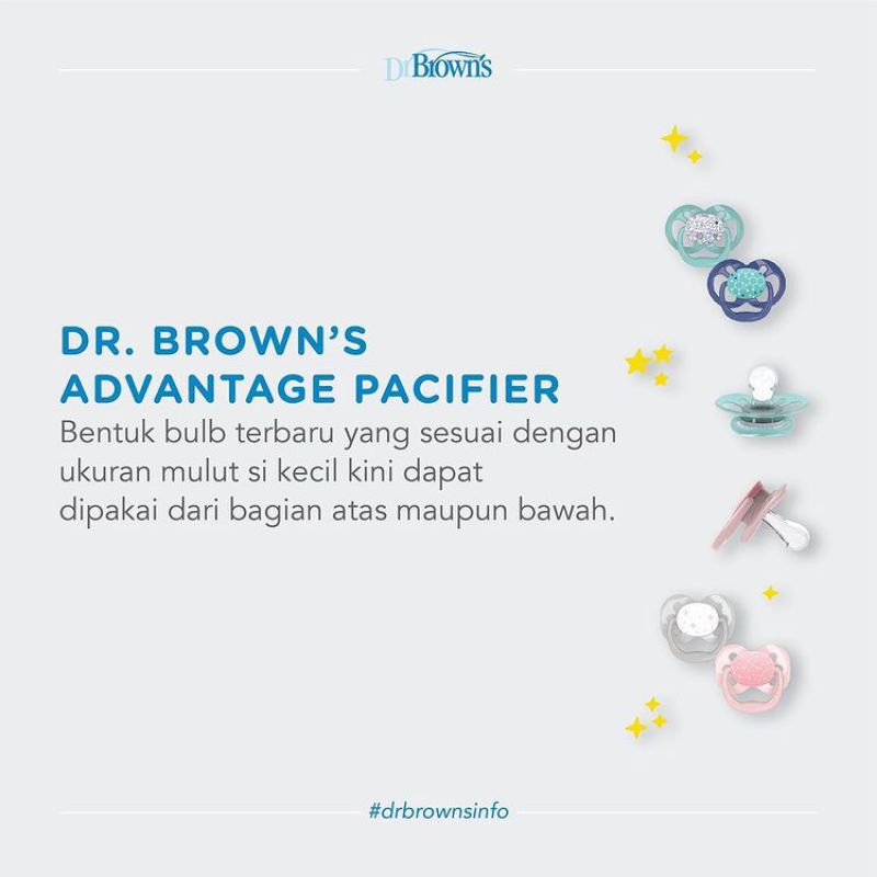 Dr Brown’s Advantage Pacifier - Empeng Drbrown 0-6m &amp; 6-18m