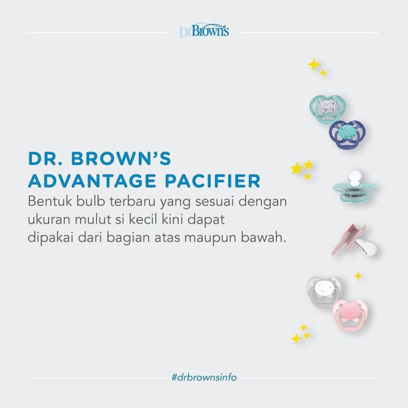 Dr Brown’s Advantage Pacifier - Empeng Drbrown 0-6m &amp; 6-18m