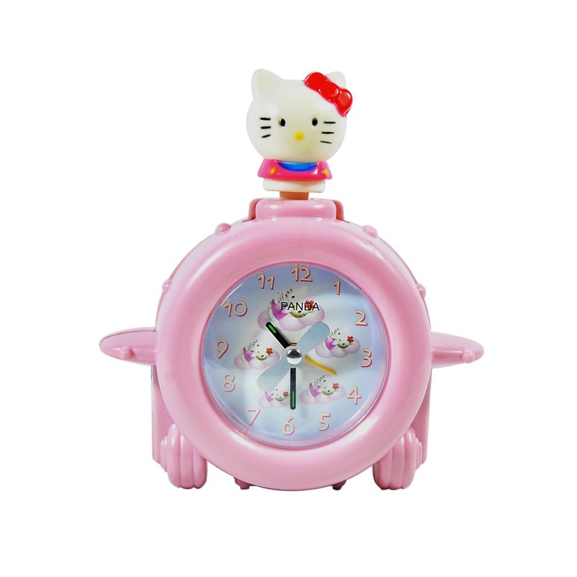 Jam Meja Weker Anak Alarm Clock Ada Bandul Hello Kitty 15 cm Free Baterai