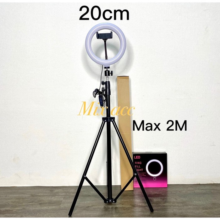 Ring Light 20CM + Light Stand Tripod 2M 1.6M 1.1M Selfie Vlogger